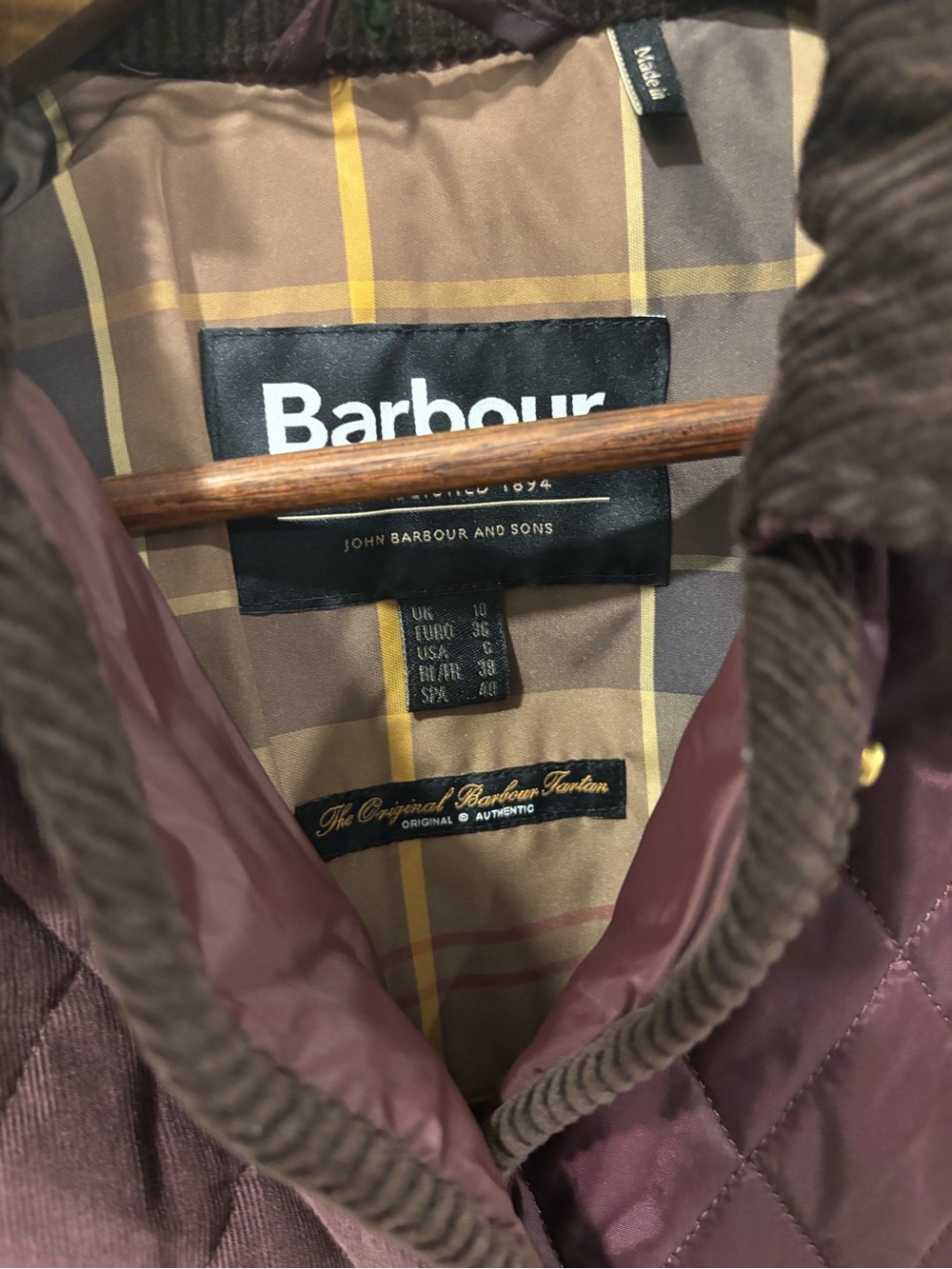 Barbour Quilted Marla Bomber Jacket in Plum NWT size US6/UK10 - Picture 8 of 8